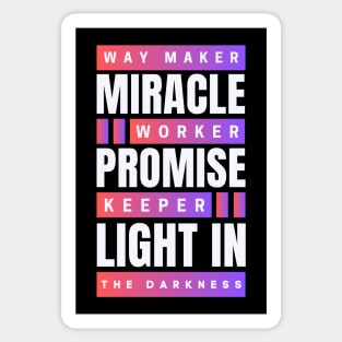 Way maker miracle worker promise keeper | Christian Sticker